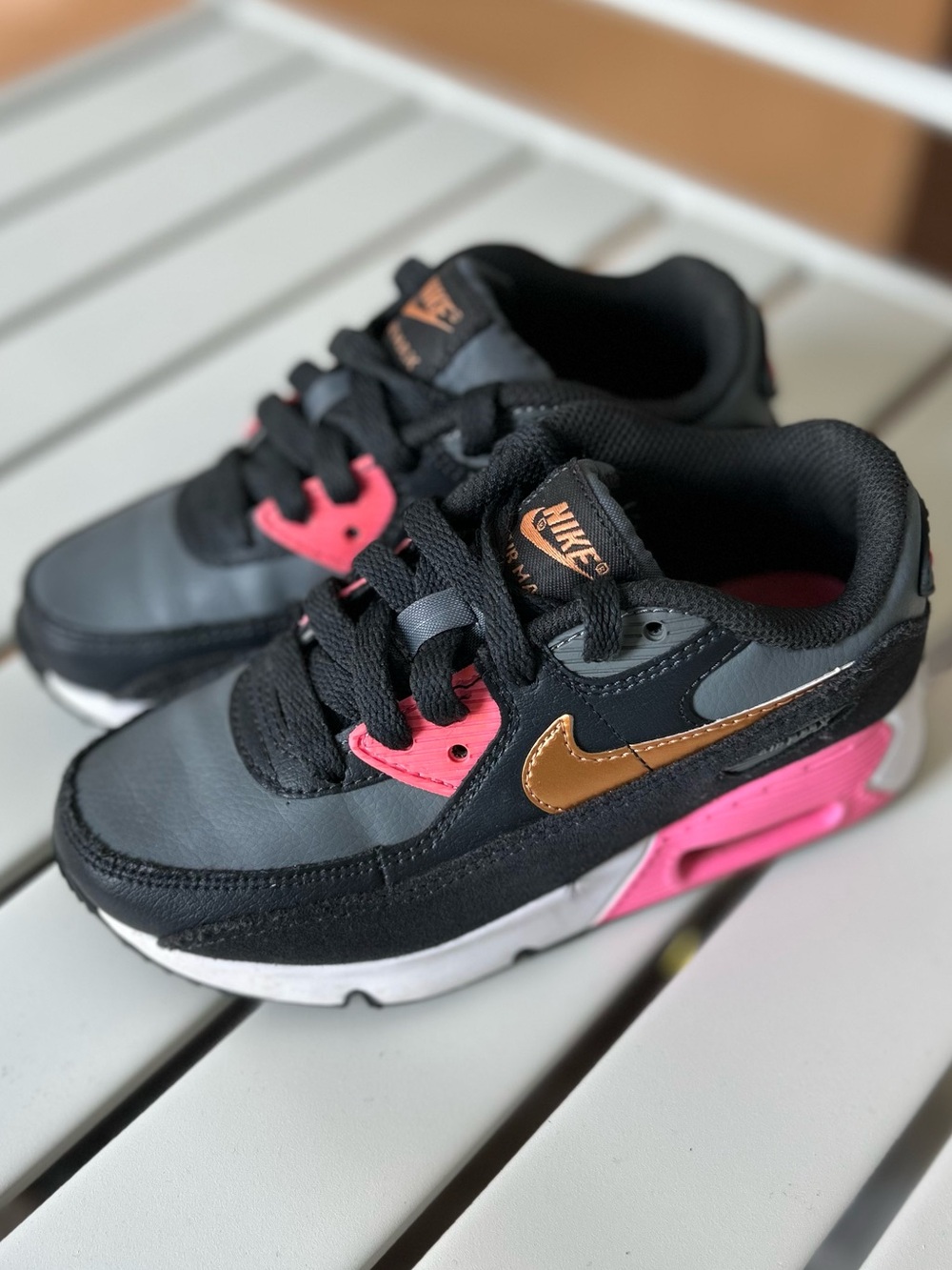 Nike Kids Black, Pink & Gold Accent Sneakers